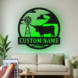 Texas Longhorn Metal Sign | Custom LED Wall Art for Modern Farmhouse Decor | Personalized Rancher & Cowboy Gift