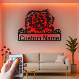 Custom Pekingese LED Sign | Personalized Dog Metal Wall Art | Pet Portrait Memorial Gift for Dog Lovers