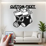 Décoration murale en métal LED personnalisée pour les chaussettes de Noël