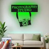 Fotostudio-Schild | Individuelle Vintage-Kamera LED-Wandkunst | Metall-Dekoration für Fotografen-Geschenk