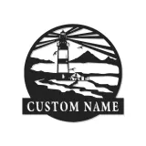 Custom Lighthouse Sign | LED Metal Wall Art | Coastal Beach House Decor | Personalized Nautical Gift