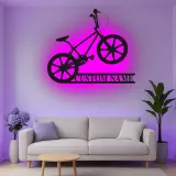 Custom BMX Bike Led Light Metal Wall Art Personalized Gift for Cyclists Garage or Bedroom Decor