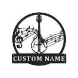 Panneau en métal personnalisé pour mandoline | Plaque de musicien sur mesure avec rétroéclairage | Décoration murale pour studio de musique | Cadeau pour musicien