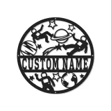 Custom Astronaut Space Adventure Led Light Metal Wall Art Personalized Gift for Kids Bedroom or Nursery Decor