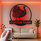 Cartel de metal LED personalizado de pavo para regalo de acción de gracias, decoración para cocina o comedor