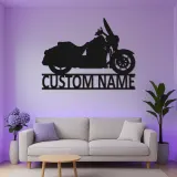Insegna LED Personalizzata con Moto Cruiser | Decorazione per Garage in Metallo | Regalo per Biker e Decorazione per Caverna degli Uomini