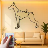 Insegna in metallo LED personalizzata per Doberman Pinscher - Regalo unico per amanti dei cani - Decorazione per soggiorno