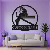 Personalisierte Eisenarbeiter LED Schild | Individuelles Metallschild | Stahlarbeiter Namensschild für Werkstatt & Garage | Geschenk für Ihn