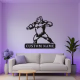 Arte murale in metallo LED con gorilla | Insegna personalizzata con nome per man cave | Arredo personalizzato con fauna selvatica | Silhouette animale retroilluminata