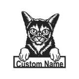 Insegna in metallo personalizzata con luce LED per gatti - Regalo per amanti dei gatti, decorazione per soggiorno o camera da letto 1