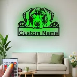 Insegna in metallo LED personalizzata per amanti dei cani con Alano - Regalo per la sala da pranzo 2