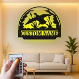 Custom Duck Hunting Scene Led Light Metal Wall Art Personalized Gift for Hunters Cabin or Lodge Decor