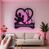 Insegna in metallo LED personalizzata per toelettatore di cani - Regalo per amanti degli animali - Decorazione per salone di toelettatura