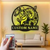 Custom Ram Led Light Metal Wall Art Personalized Gift for Nature Lovers Rustic Home Decor