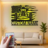 Cartel de metal personalizado con luz LED de quad para ATV, regalo personalizado para entusiastas del aire libre, decoración para garaje o man cave