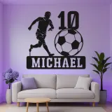 Personalized Soccer Player Light | Custom Metal Wall Art | LED Name Sign for Kids Room | Teen Athlete Gift