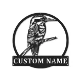 Insegna LED in metallo con kookaburra personalizzata | Decorazione murale faunistica | Accento personalizzato per patio | Regalo originale per amanti degli uccelli