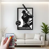 Insegna in metallo personalizzata per giocatore di softball con luce LED regalo per atleti decorazione per sala giochi sportiva 2