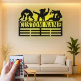 Personalisierte LED-beleuchtete Metall-Wandkunst mit Wrestling – Geschenk für Wrestler, Schlafzimmer oder Gym-Dekoration
