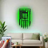 Cartel de metal LED personalizado para cesta de disc golf, regalo personalizado para disc golfers, decoración de sala de juegos