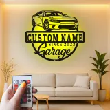 Personalisierte LED-Metall-Wandkunst für die Autogarage – Geschenk für Auto-Enthusiasten, Garagendekor-Schild 1