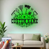 Custom Cleaning Tools Led Light Metal Wall Art Personalized Housewarming Gift Laundry Room Decor