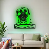 Insegna in metallo LED personalizzata per amanti dei cani Mastiff