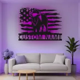 Insegna in metallo LED Bisonte Americano Personalizzata Regalo Patriottico Decorazione Rustica per Amanti della Fauna