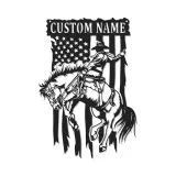 Cartel de metal LED personalizado de vaquero de rodeo decoración occidental regalo para él decoración rústica de cueva de hombre o bar
