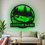 Personalisierte LED-Beleuchtung Metall-Wandkunst für Boot und Wald