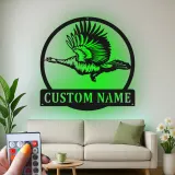 Panneau personnalisé de oie en vol | Art mural en métal LED | Décoration animalière personnalisée pour cabane ou cadeau de lodge de chasse