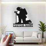 Panneau en métal personnalisé pour pompier | Décoration murale LED personnalisée | Décor de caserne et cadeau pour premier intervenant