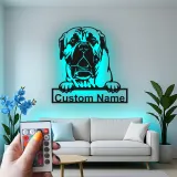 English Mastiff Custom LED Sign | Personalized Dog Wall Art | Metal Pet Portrait for Mastiff Owners