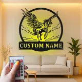 Décoration murale en métal LED Pégase | Enseigne de nom personnalisée pour nursery & chambre | Décor de cheval ailé mythique | Cadeau pour amateur de fantasy