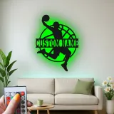 Insegna in metallo LED personalizzata per giocatore di basket - Regalo personalizzato per appassionati di sport e decorazione per sala giochi 1