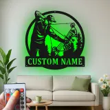 Insegna in metallo LED personalizzata per cacciatori di archi - Regalo per appassionati di tiro con l'arco - Decorazione per man cave o cabin