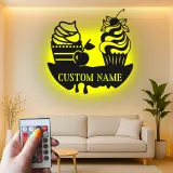 Décoration murale en métal personnalisée avec éclairage LED de cupcake - Décor de cuisine - Cadeau sucré pour les boulangers