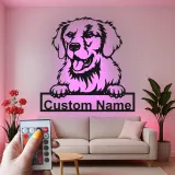 Custom Golden Retriever Led Light Metal Wall Art Personalized Dog Lover Gift Living Room Pet Decor 1