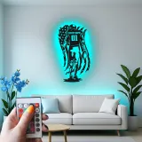 Cartel de Jugador de Fútbol Personalizado de Metal | Arte Mural LED para Habitación de Adolescentes | Nombre y Número Personalizados de Atleta | Decoración para Man Cave de Fanático del Deporte