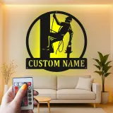 Insegna LED Personalizzata per Lineman | Insegna in Metallo Personalizzata | Regalo per Elettricista | Decorazione per Man Cave