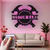 Décoration murale en métal personnalisée avec éclairage LED d'outils de menuisier