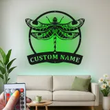 Insegna in Metallo LED a Forma di Libellula Personalizzata Regalo per Amanti della Natura Decorazione per Camera da Letto o Giardino 6