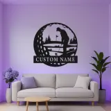 Enseigne LED personnalisée pour golfeur | Décoration murale en métal sur mesure | Cadeau pour amateur de golf | Décor man cave et bureau