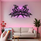 Insegna LED per macchina per tatuaggi personalizzata | Arte da parete in metallo personalizzata per studi di tatuaggi | Decorazione retroilluminata per pistola d'inchiostro