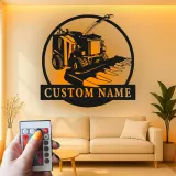 Custom Tractor Metal Sign with LED | Personalized Farmer Gift | Farmhouse Agriculture Wall Decor