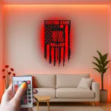 Cartel de metal LED personalizado para cesta de disc golf, regalo personalizado para disc golfers, decoración de sala de juegos