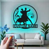 Cartel de metal personalizado de pareja de baile de salón con luz LED regalo para amantes de la danza decoración de estudio o salón