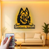 Cartel LED de perro personalizado | Arte mural de nombre de mascota personalizado | Decoración iluminada de entrada | Regalo único para amantes de los perros