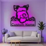 Cartel de metal LED de Schnauzer personalizado, regalo para amantes de los perros, decoración para el salón 1