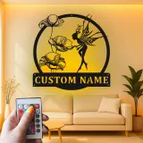 Custom Fairy Metal Sign with LED | Personalized Name Wall Art for Girl's Bedroom | Magical Garden Decor Gift